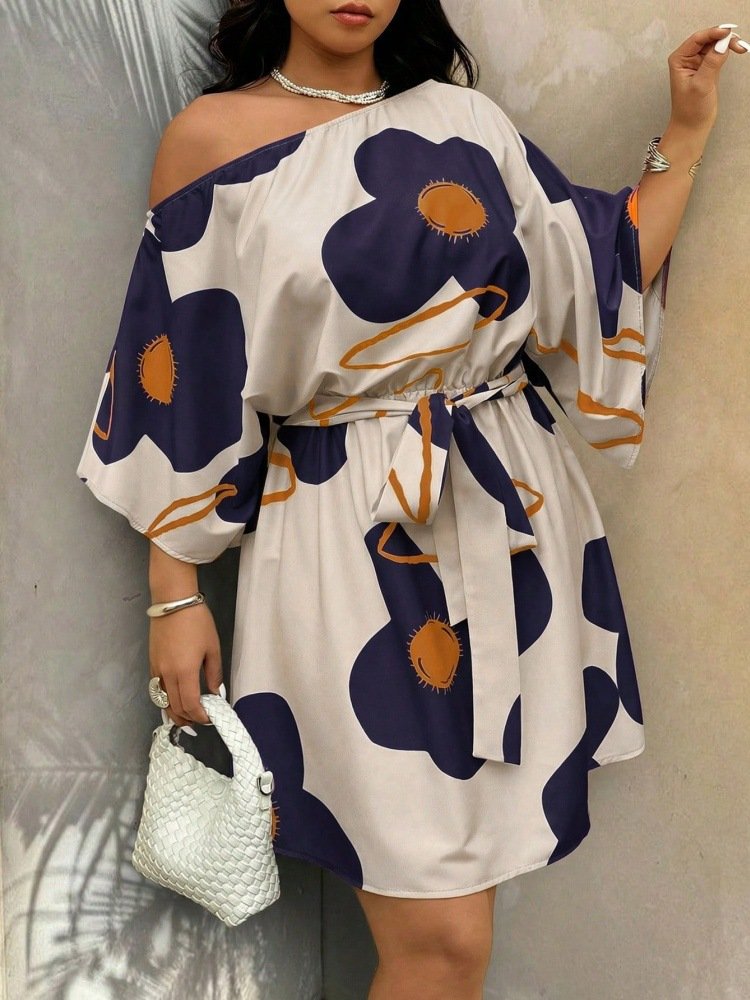 Resort-style Womens Plus-size Off-shoulder Dress 2